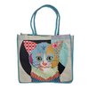 Abstract cat Design Tote bag Linen Approx 39x34cm