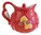 Owl Teapot Striking Red Owl Blue Sky Ceramics