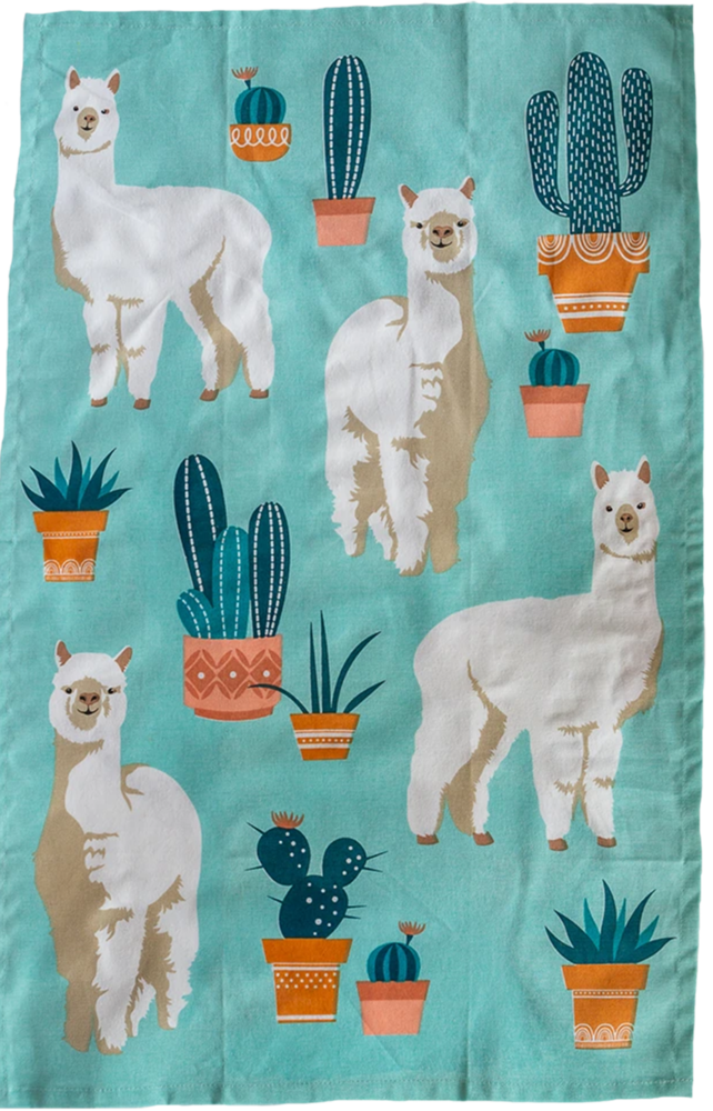 Alpaca Cotton Tea Towel Aussie Design Approx 74x47cm
