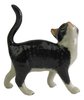Miniature Ceramic Cat figurine, Black and White