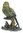 Miniature metal Gold Green, Grey Parrot Figurine