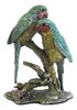 Miniature Metal Turquoise, Blue, Gold Parrot Figurine