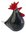 Glass Rooster Sitting Figurine 10 cm High - Black