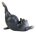 Quirky Yoga Cat Figurine Lying on Tummy - Blue Grey Colour