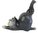 Quirky Yoga Cat Figurine Lying on Tummy - Blue Grey Colour