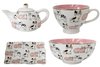 "Sassy Cats" Ceramic Tea for One, Plate, Bowl & Cup Set4