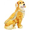 Golden Retriever Sitting Dog Jewelled Trinket Box Figurine