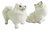 Miniature Ceramic Japanese Spitz Dog Figurines - Set/2