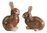 Rabbit Porcelain Salt & Pepper Shakers Brwn Sitting Crouching