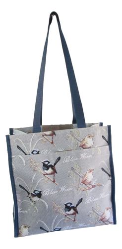 Tapestry Blue Wren Bird Shopper Bag Tote Bag