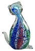 Art Glass Cat Figurine - Murano Style - Multi coloured