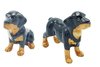 Miniature Ceramic Rottweiler Dog Figurines Set/2 Sit & Stand