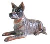 Australian Cattle Dog Lying Ceramic Figurine - Blue/Grey