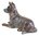 Australian Cattle Dog Lying Ceramic Figurine - Blue/Grey