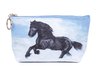 Friesian Black Horse Toiletry Cosmetic Purse Image both sides