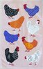 Bright Colourful Hens Chicken Cotton Tea Towel Aussie Design