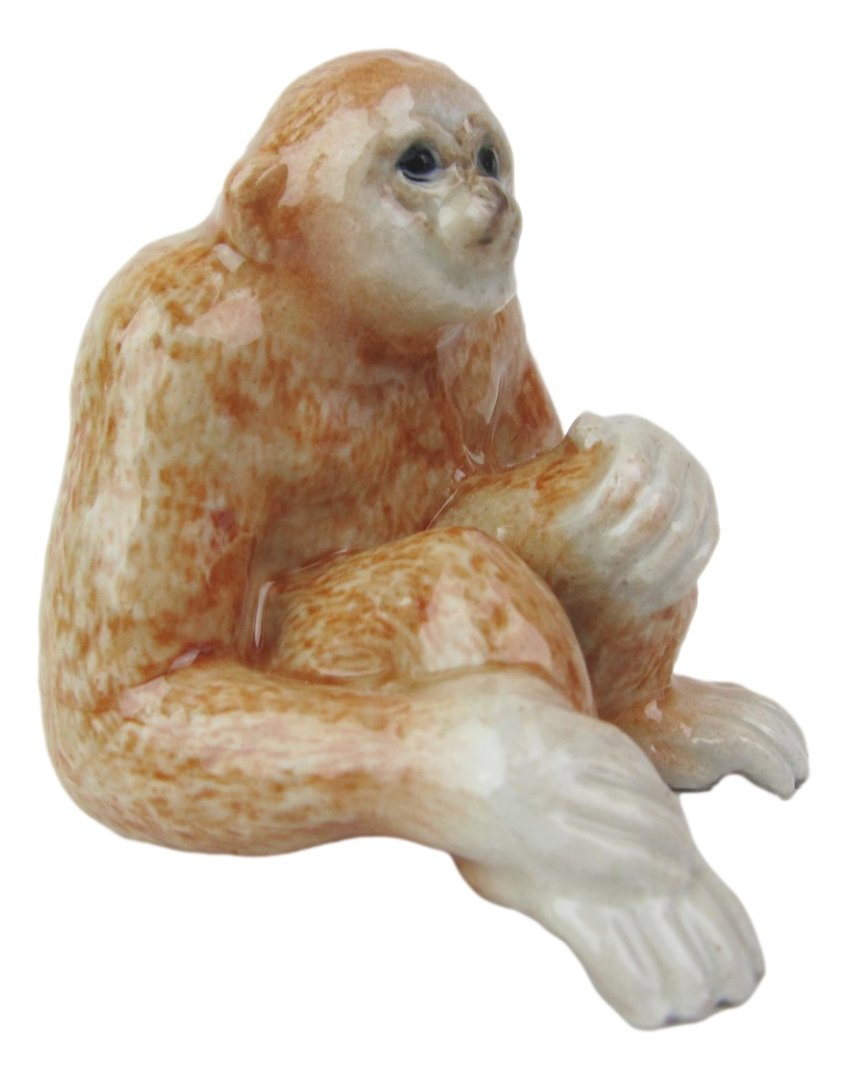 Hand Painted Miniature Gibbon Figurine (Female)