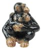 Hand Painted Miniature Chimpanzee with baby in arms figurine