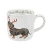 Wrendale Dog Mug Dachshund Fine China - Xmas Mug