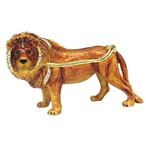 Lion Standing Diamanti Jewelled Trinket Box or Figurine