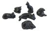 Quintessence Miniature Collectable Cats -Set 6 Black