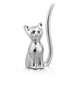 Ring Holder Silver Plated-Satin Finish Cat - Sitting blue eyes
