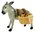 Hand Painted Miniature Donkey with Baskets figurine