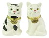 Cat Salt & Pepper Shakers Ceramic Black & White