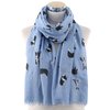 Dog Scarf - Border collie on blue scarf Approx 180x70cm