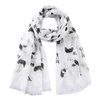 Dog Scarf - Border collie on white scarf Approx 180x70cm