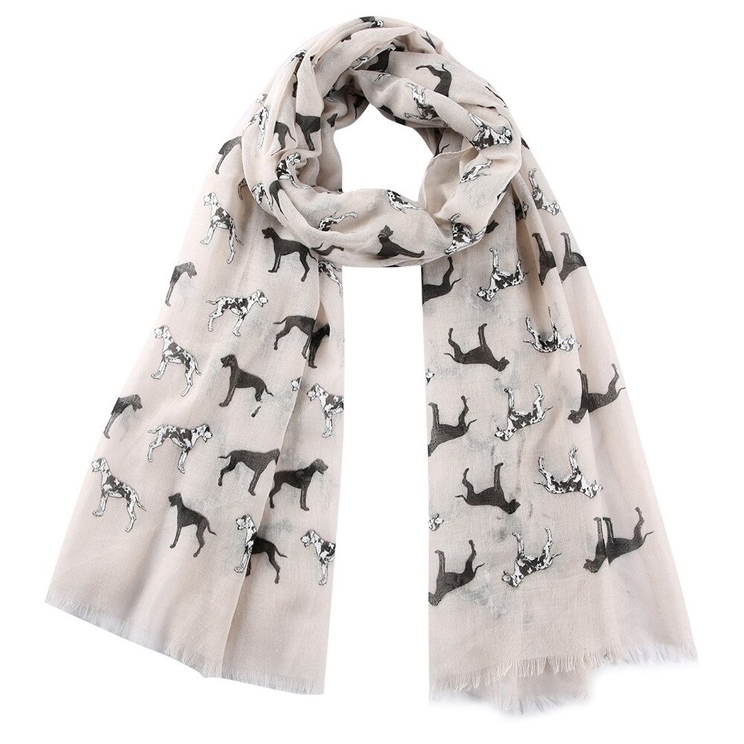 Buy Dog Scarf Great Dane on beige scarf Approx 180x70cm
