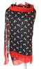 Dog Scarf Abstract Poodle scarf Black/red Approx 180x70cm