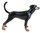 Miniature Ceramic Doberman Dog Figurine - Standing with tail