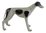 Miniature Ceramic Greyhound - White with Black - Standing