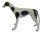 Miniature Ceramic Greyhound - White with Black - Standing