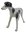 Miniature Ceramic Greyhound - White with Black - Standing