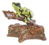 Miniature Porcelain Corroboree Frog on Log figurine