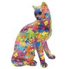Splash Art Sitting Cat Figurine - approx 20cm High