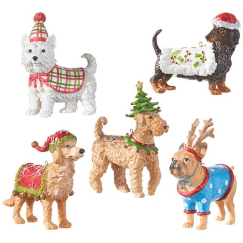 Dog Xmas Hanging Figurine Ornament Choose from 5 Breeds