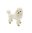 Miniature Ceramic Poodle Dog Figurines - White Standing Dog