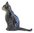 Miniature Ceramic Tiny Sitting Cat figurine, Grey Tabby White