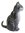 Miniature Ceramic Tiny Sitting Cat figurine, Grey Tabby White