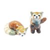 Hand Painted Miniature Red Panda figurine Set of 2