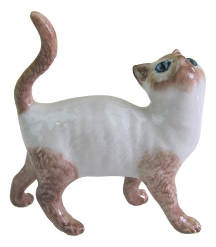 Miniature Ceramic Cat figurine, Choc Point Siamese - Standing