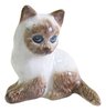 Miniature Ceramic Cat figurine, Choc Point Siamese - Sitting