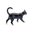 Miniature Ceramic Cat figurine, Black and White Walking