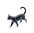 Miniature Ceramic Cat figurine, Black and White Walking