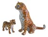 Miniature Porcelain Cheetah Figurines Set/2 Big Cat