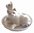 Cat Salt & Pepper Shakers Ceramic White Tipped Cats on base