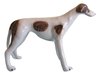 Miniature Ceramic Greyhound - White with Brown- Standing